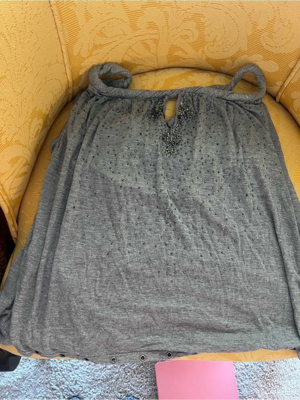 Converse Gray Tank Top with Stud Detail